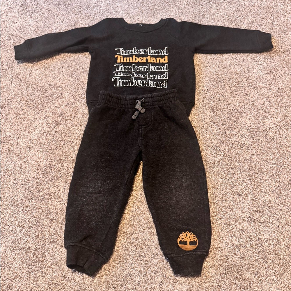Timberland Black Kids Joggers and Sweatshirt Set